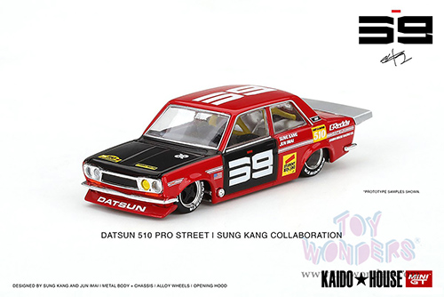 Mini GT - Kaido House | Datsun 510 Pro Street SK510 (Designed by Jun Imai) (1/64 scale diecast model car, Red/Black) KHMG003R
