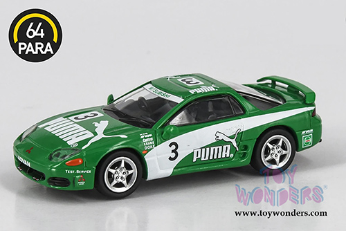 Paragon - Mitsubishi 3000GT GTO PUMA Hardtop (1/64 scale diecast model car, Green/White) PA65134PU