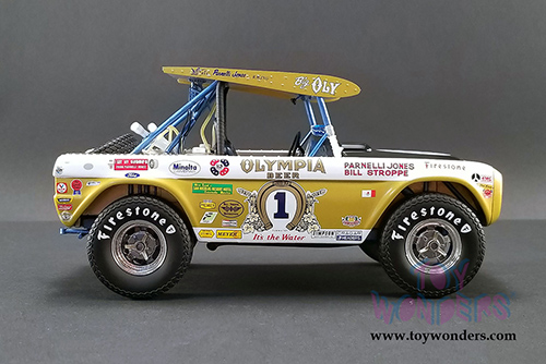 Real Art Replicas - Ford Big Oly Bronco #1 Parnelli Jones Baja 1000 Champion (1/18 scale diecast model car, Yelllow/White) RAR18001