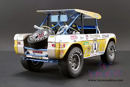 Real Art Replicas - Ford Big Oly Bronco #1 Parnelli Jones Baja 1000 Champion (1/18 scale diecast model car, Yelllow/White) RAR18001