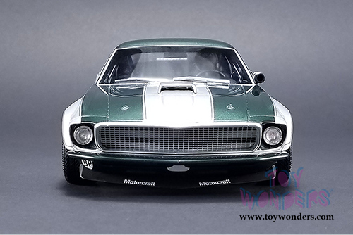 Real Art Replicas - Allan Moffat #33 Ford Mustang Boss 302 Trans Am Hard Top (1969, 1/18 scale diecast model car, Silver/Green) RAR18002