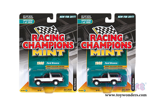 Round 2 Racing Champions Mint - Ford Bronco (1980, 1/64 scale diecast model car, Maroon/White) RC006/24B