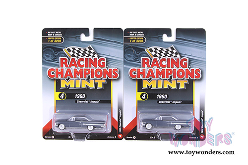 Round 2 Racing Champions Mint - Chevrolet Impala&trade; Hardtop (1960, 1/64 scale diecast model car, Shadow Gray Metallic) RCSP003/24