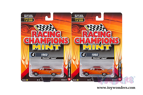 Round 2 Racing Champions Mint - Chevrolet Impala Hardtop (1960, 1/64 scale diecast model car, Orange) RCSP007/24