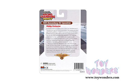 Round 2 Racing Champions Mint - Duesenberg SSJ Speedster (1935, 1/64 scale diecast model car, Light Gray/Dark Gray) RCSP014/24