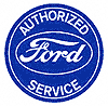 Show product details for Tin Sign: Authorized Ford Service Round Sign RD13