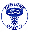 Tin Sign: Genuine Ford Parts Round Sign RD4