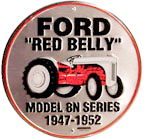 Tin Sign: Ford Red Belly Tractor Round Sign RD51