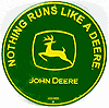 Tin Sign: Nothing Runs Like A Deere Green Round Sign RD54