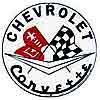 Show product details for Tin Sign: Chevrolet Corvette White Round Sign RD58