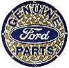 Tin Sign: Genuine Ford Parts Round Sign RD59
