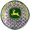 Show product details for Tin Sign: Nothing Runs Like A Deere Silver Round Sign RD60