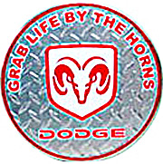 Tin Sign: Grab Life By Horns Dodge Round Sign RD81