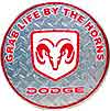 Tin Sign: Grab Life By Horns Dodge Round Sign RD81