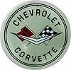 Show product details for Tin Sign: Chevrolet Corvette Gray Round Sign RD8