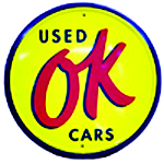 Tin Sign: Used OK Cars Round Sign RD95