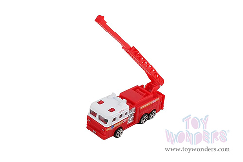 Daron Realtoy® - F.D.N.Y. Ladder Fire Truck (3" diecast model car, Red/White) RT8953F