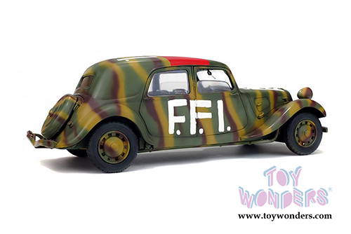 Solido - Citroën Traction 11CV FFI Hardtop (1944, 1/18 scale diecast model car, Green Camouflage) S1800902