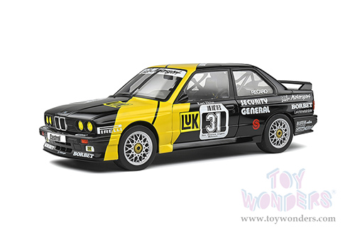 Solido Competition - BMW E30 M3 #31 Kurt Thiim "LuK" DTM Deutsche Tourenwagen Masters (1988, 1/18 scale diecast model car, Black/Yellow) S1801508