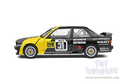 Solido Competition - BMW E30 M3 #31 Kurt Thiim "LuK" DTM Deutsche Tourenwagen Masters (1988, 1/18 scale diecast model car, Black/Yellow) S1801508