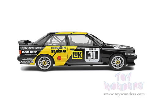 Solido Competition - BMW E30 M3 #31 Kurt Thiim "LuK" DTM Deutsche Tourenwagen Masters (1988, 1/18 scale diecast model car, Black/Yellow) S1801508