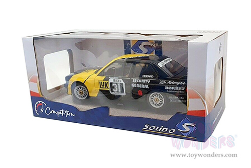 Solido Competition - BMW E30 M3 #31 Kurt Thiim "LuK" DTM Deutsche Tourenwagen Masters (1988, 1/18 scale diecast model car, Black/Yellow) S1801508