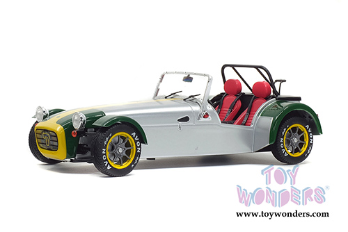 Solido - Lotus 7 Aluminum Body Convertible (1989, 1/18 scale diecast model car, Aluminium Body & Green Nose) S1801803