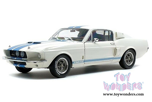 Solido - Shelby Mustang GT500 Hardtop (1967, 1/18 scale diecast model car, White/w Blue stripes) S1802901