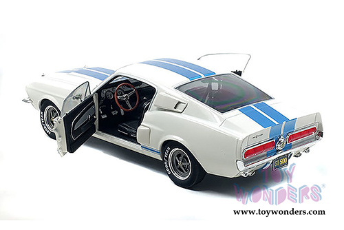 Solido - Shelby Mustang GT500 Hardtop (1967, 1/18 scale diecast model car, White/w Blue stripes) S1802901