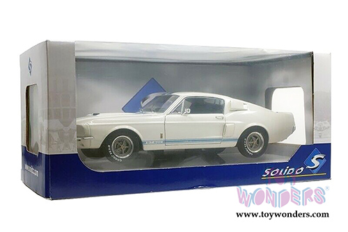 Solido - Shelby Mustang GT500 Hardtop (1967, 1/18 scale diecast model car, White/w Blue stripes) S1802901