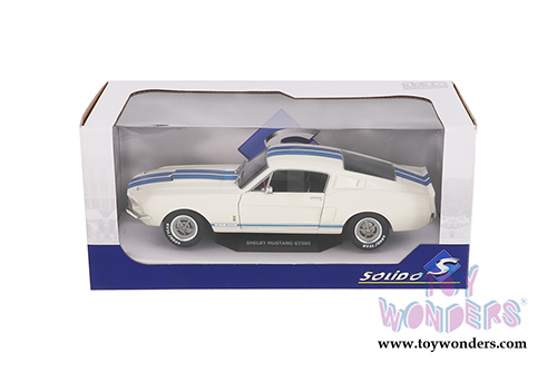 Solido - Shelby Mustang GT500 Hardtop (1967, 1/18 scale diecast model car, White/w Blue stripes) S1802901