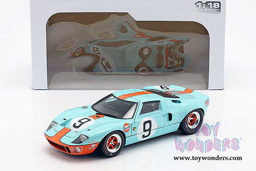 Solido - Ford GT40 MKI #9 Gulf&reg; Oil 24H of Le Mans (1/18 scale diecast model car, Light Blue/Orange) S1803001