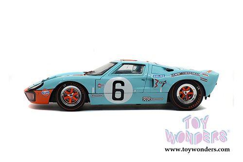 Solido - Ford GT40 MKI #6 Gulf&reg; Oil Le Mans J. Ickx/J. Olivier (1969, 1/18 scale diecast model car, Light Blue/Orange) S1803003