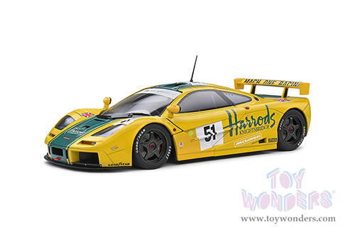 Solido Competition - McLaren F1 GTR Short Tail #51 24H of Le Mans (1995) Andy Wallace / Derek Bell / Justin Bell "Harrod's" (1/18 scale diecast model car, Yellow/Green) S1804105