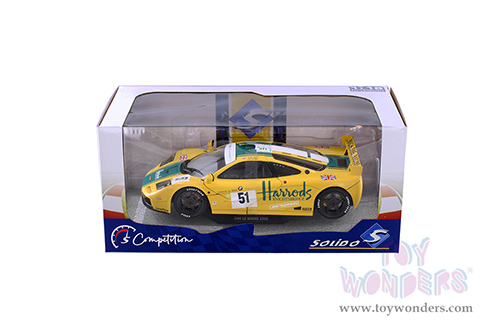 Solido Competition - McLaren F1 GTR Short Tail #51 24H of Le Mans (1995) Andy Wallace / Derek Bell / Justin Bell "Harrod's" (1/18 scale diecast model car, Yellow/Green) S1804105