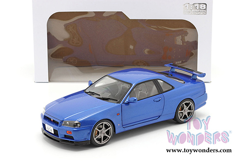 Solido - Nissan Skyline GT-R (R34) Hardtop (1999, 1/18 scale diecast model car, Bayside Blue) S1804301