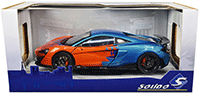 Show product details for Solido - McLaren 600LT Coupe "Formula One Team Tribute Livery" (2019, 1/18 scale diecast model car, Blue/Orange) S1804503