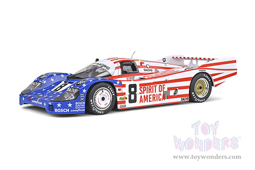 Solido Competition - Porsche 956LH RHD #8 G. Follmer - J. Morton - K. Miller "Spirit of America" 24H of Le Mans (1986, 1/18 scale diecast model car, Red/White/Blue) S1805503