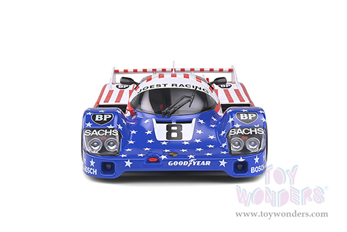 Solido Competition - Porsche 956LH RHD #8 G. Follmer - J. Morton - K. Miller "Spirit of America" 24H of Le Mans (1986, 1/18 scale diecast model car, Red/White/Blue) S1805503