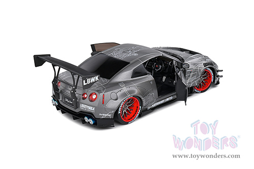 Solido - Nissan GT-R (R35) with Liberty Walk 2.0 Body Kit - Catalogue Design (2020, 1/18 scale diecast model car, Dark Gray) S1805810