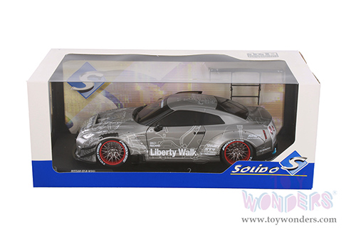 Solido - Nissan GT-R (R35) with Liberty Walk 2.0 Body Kit - Catalogue Design (2020, 1/18 scale diecast model car, Dark Gray) S1805810