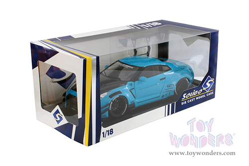 Solido - Nissan GT-R (R35) Liberty Walk Body Kit 2.0 (2023, 1/18 scale diecast model car, Baby Blue/w Black hood) S1805817