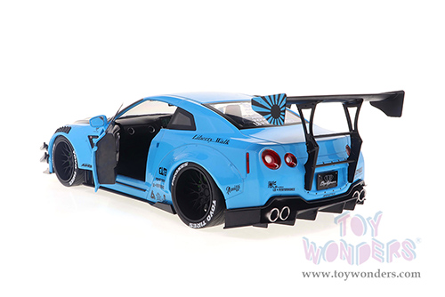 Solido - Nissan GT-R (R35) Liberty Walk Body Kit 2.0 (2023, 1/18 scale diecast model car, Baby Blue/w Black hood) S1805817