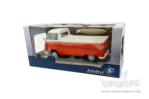 Solido - Volkswagen T1 Pick Up with Surfboard (1950, 1/18 scale diecast model car, Orange/White) S1806701