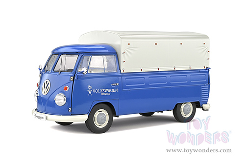 Solido - Volkswagen T1 Pick Up with Taurpalin - Volkswagen Service (1950, 1/18 scale diecast model car, Blue/White) S1806702