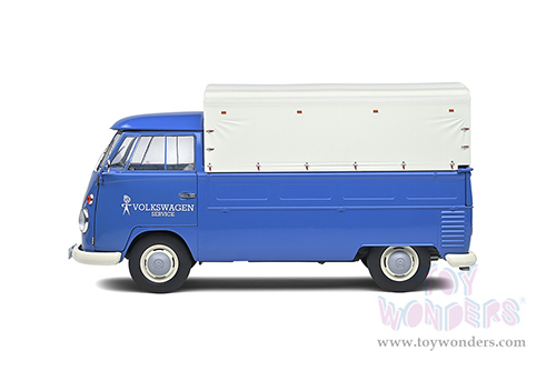 Solido - Volkswagen T1 Pick Up with Taurpalin - Volkswagen Service (1950, 1/18 scale diecast model car, Blue/White) S1806702