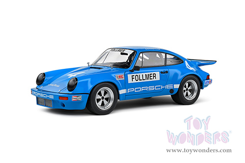 Solido Competition - Porsche 911 RS 3.0 George Follmer IROC Riverside 1974 (1/18 scale diecast model car, Blue) S1810702