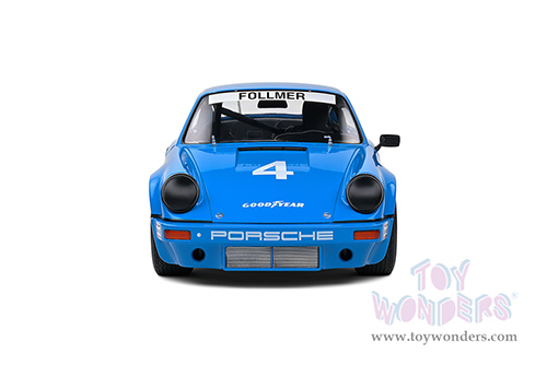 Solido Competition - Porsche 911 RS 3.0 George Follmer IROC Riverside 1974 (1/18 scale diecast model car, Blue) S1810702
