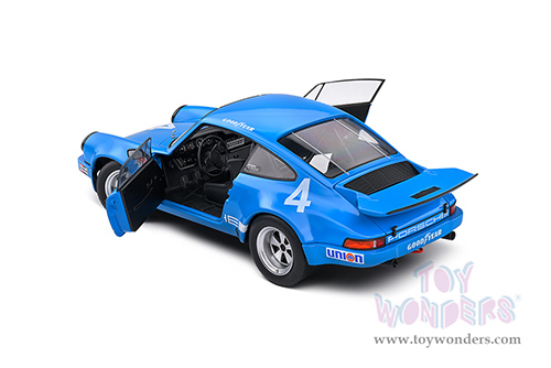 Solido Competition - Porsche 911 RS 3.0 George Follmer IROC Riverside 1974 (1/18 scale diecast model car, Blue) S1810702
