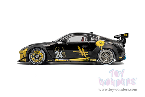 Solido - Toyota GR86 with Liberty Walk Body Kit (2024, 1/18 scale diecast model car, Black/Gold) S1813603